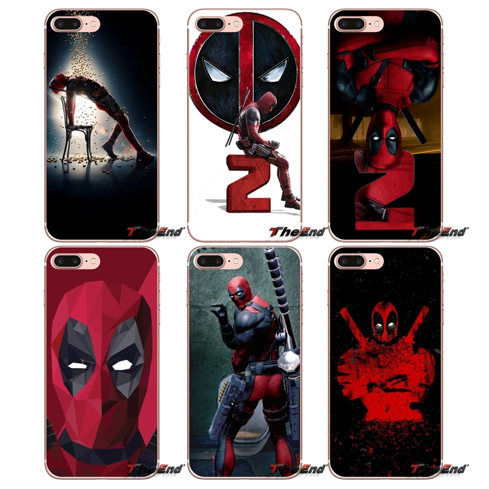 

For Samsung Galaxy S2 S3 S4 S5 MINI S6 S7 edge S8 S9 Plus Note 2 3 4 5 8 Coque Fundas Marvel Deadpool 2018 Transparent TPU Cover