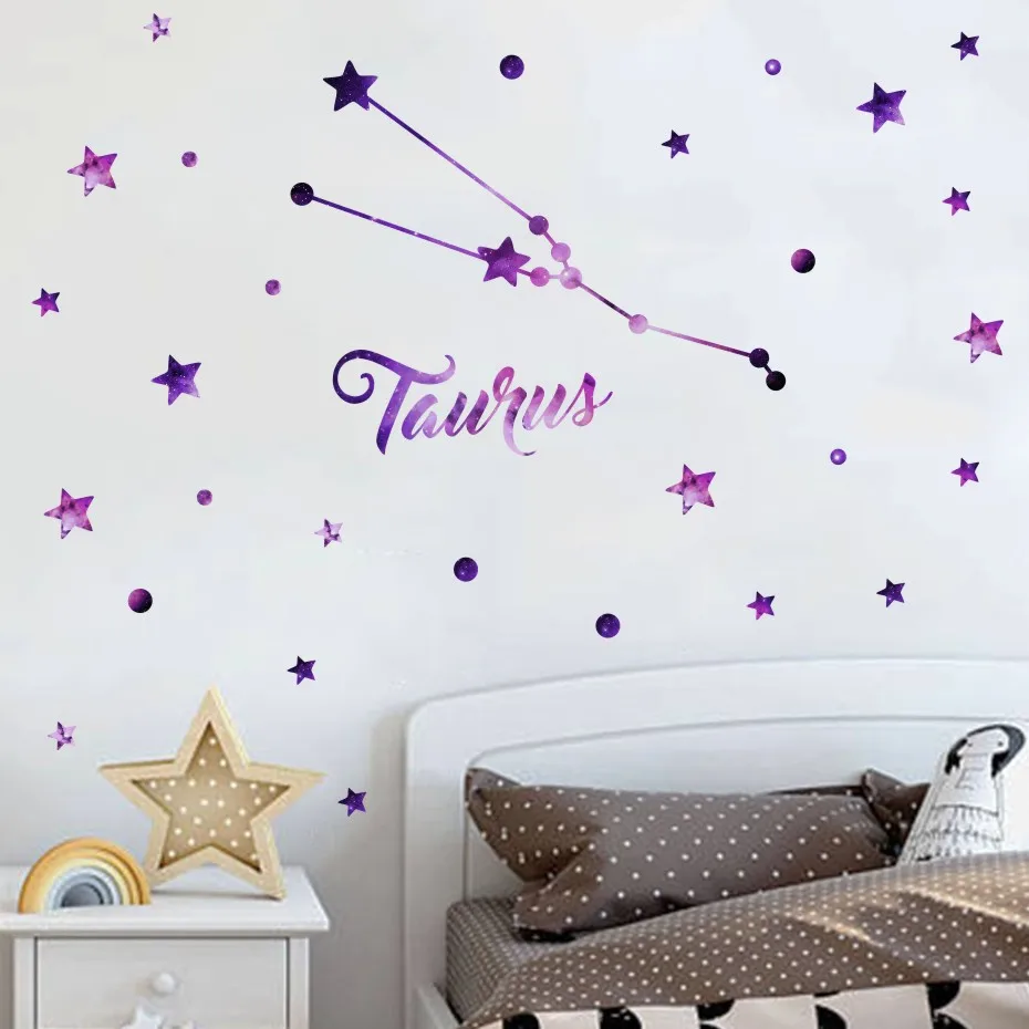12 Constellation Starry Sky Star  Wall Sticker For Kids Rooms  (3)