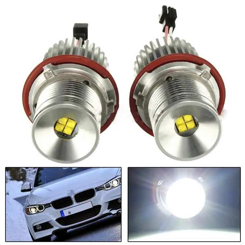 

2PCS 40W Ultra Bright LED Angel Eyes Marker Light Bulb White Error Free for BMW E39 E60 E87 E61 E63 E64 E65 E66 E83 Halo Ring