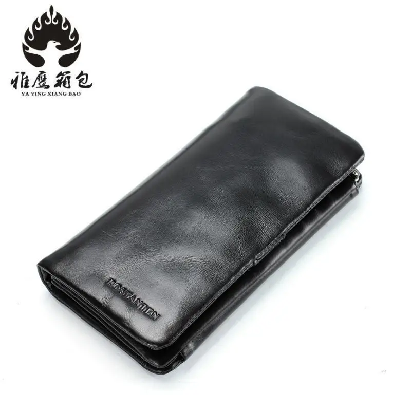 

Men Wallet Genuine Leather Purse And Handbags For Male Multifunctional Ultrathin Luxury Brand Black Clutches Long Card Holders