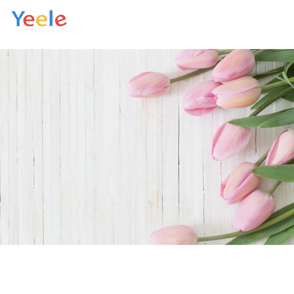 

Yeele Flowers Tulip Wooden Bred Texture Commodity Show Baby Wall Photography Backgrounds Photographic Backdrops For Photo Studio