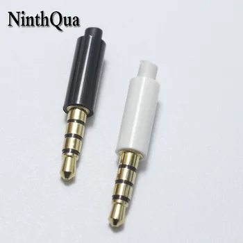 

2pcs 3.5mm 4 pole Stereo Plug Gold-plated Repair Headphone Male Plugs with Tail Headset Connector for Phone Ipad MP4 MP5