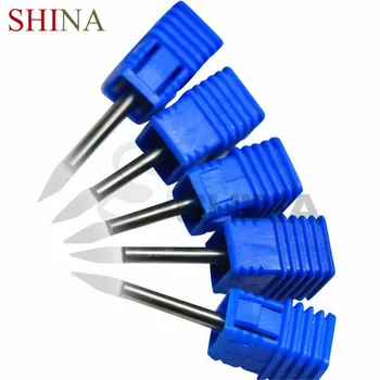 

SHINA 5pc/lot 4mm Flat Bottom Engraving Bits Lengthened CNC Router Tools V Carbide Carving Cutters Degree 30