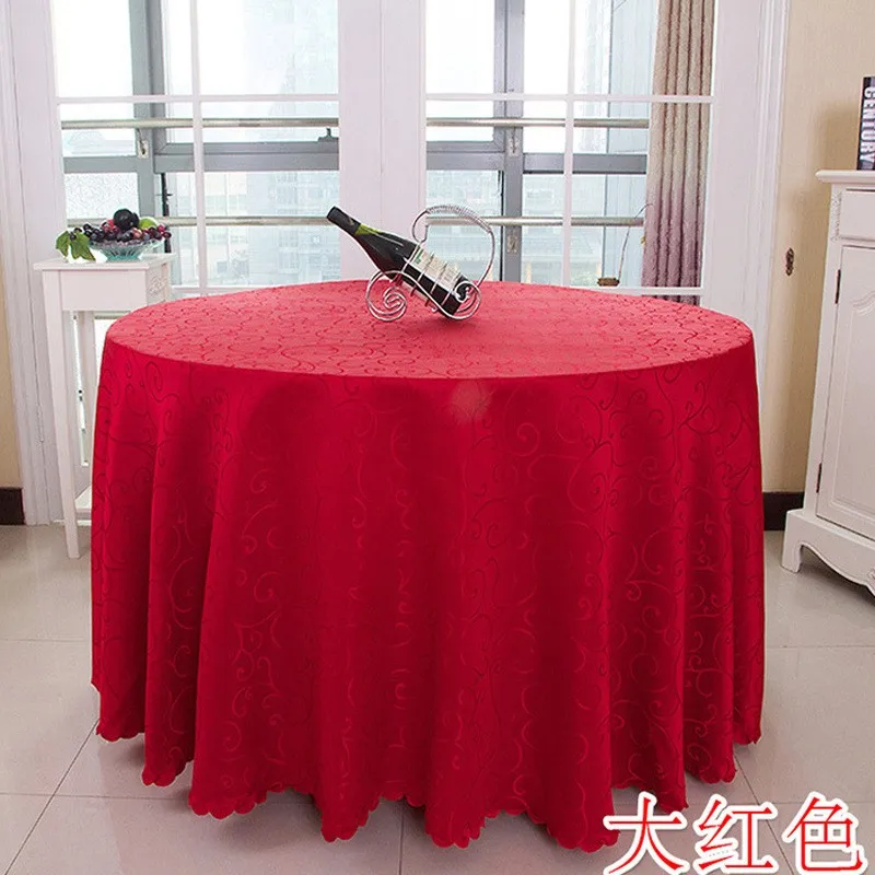 Solid Striped hHigh-end Polyester Round Table Cover Dining Table Cloth Tablecloth Conference Hook Flower Hotel Office Wedding
