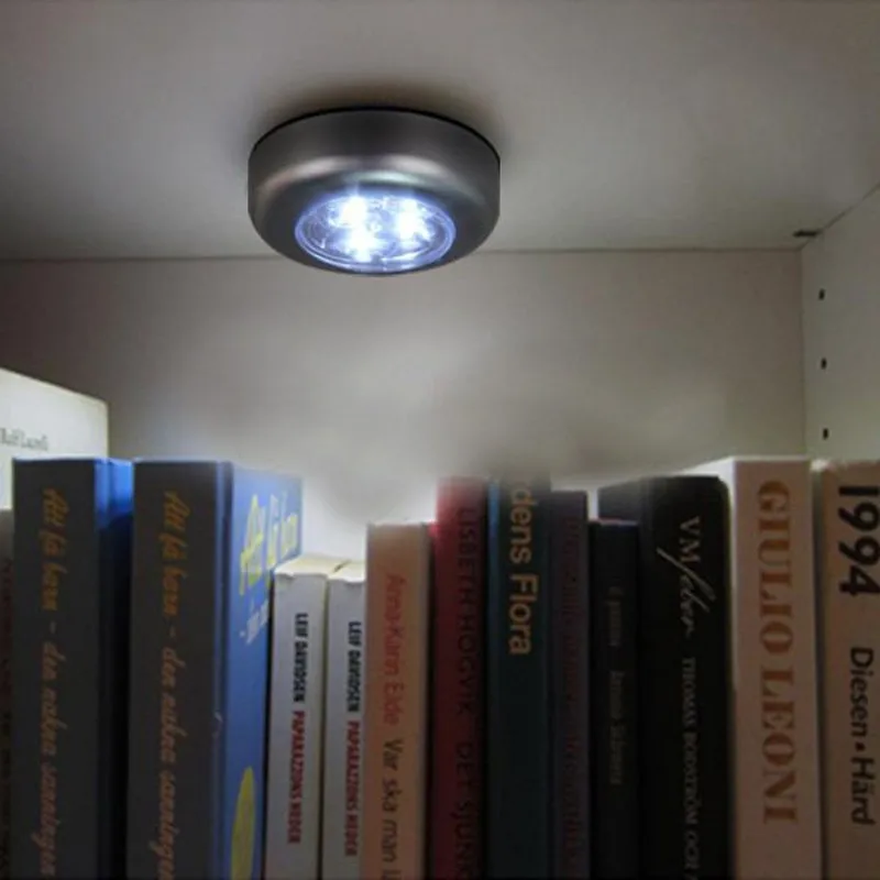 

1PCS Night Light Click 3-LED Push Light Closet Lamp With Built-In Self-Adhesive Sticker Light AAA Battery Powered
