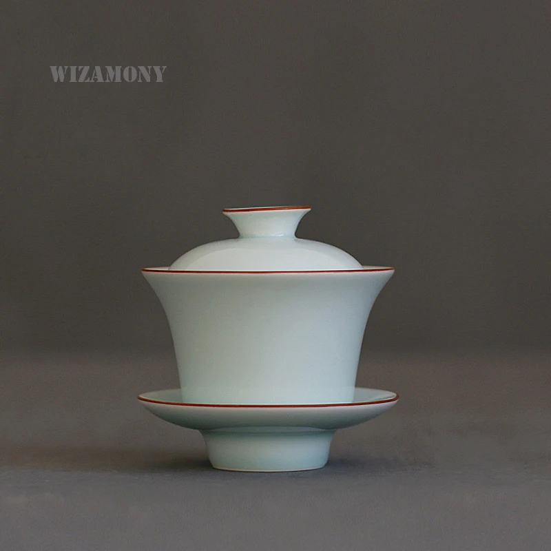 Самые низкие цены! 150 мл wizamony Celadon синий порошок Gaiwan Чай горшок высококачественные шлепанцы; горячая Распродажа Чай набор чаша поднос чашки