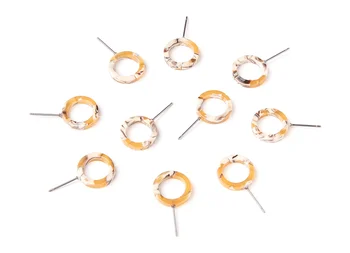 

Acetate Acrylic Earring Stud - Laser Cut Open Circle -Round Earrings - Jewelry accessories -6pcs/lot -13,53x13,53x2,75mm -AC1224
