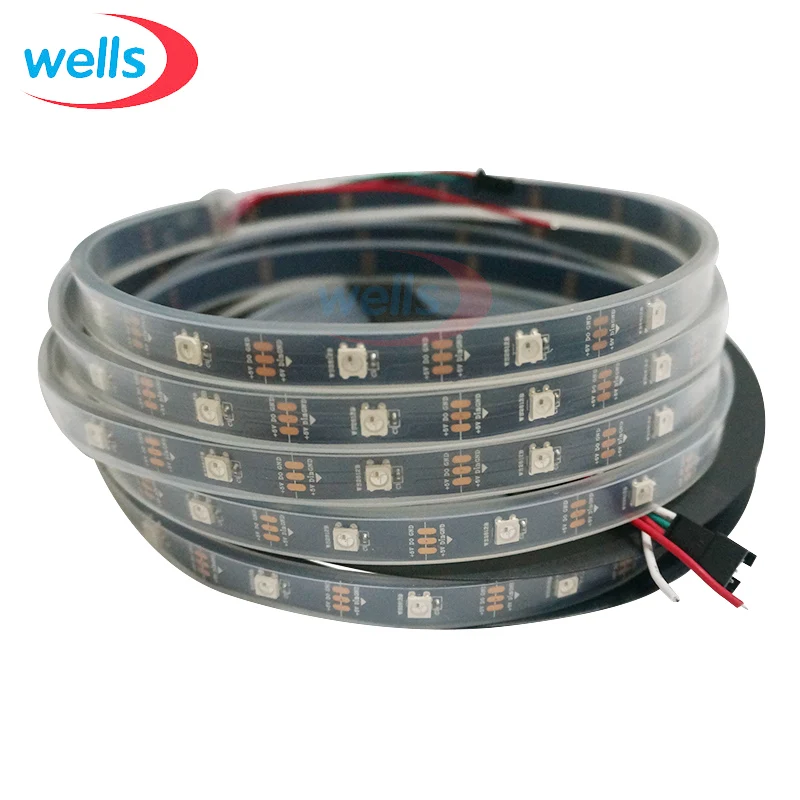 

20m 4X5M 30 Pixel/m 5050 RGB WS2811 IC WS2812B 5050 RGB Black/White PCB LED Strip 5V Addressable Color