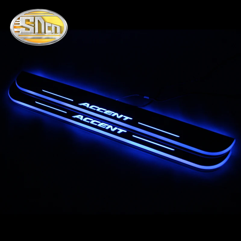 

4PCS Acrylic Moving LED Welcome Pedal Car Scuff Plate Pedal Door Sill Pathway Light For Hyundai Accent I25 2012 2013 2014 2015