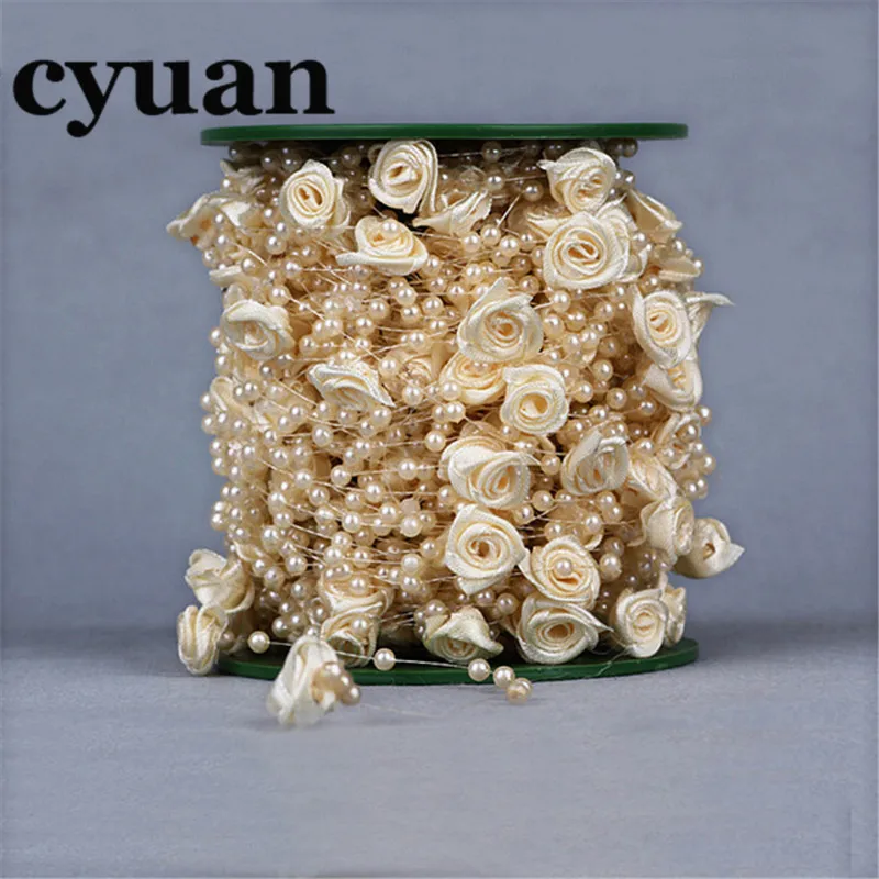 

Cyuan Wedding Decoration 5 Meters Fishing Line Artificial Pearls Beads Chain Garland Flowers Table Decor Event Party Supplies
