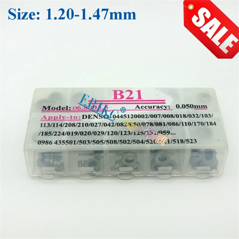 

ERIKC B21 Wahsers Sizes 1.20-1.47mm Gaskets Auto Engine Diesel Injector Washers 50 Pieces Common Rail Adjusting Shims