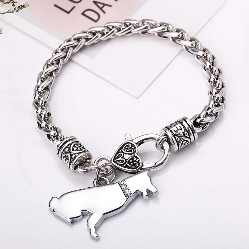 

DIY German shepherd charm bracelets for men Dog lovers pet dog pendant DIY friendship bracelets best friend gift Women jewelry