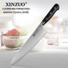 XINZUO 24 см нож шеф-повара из нержавеющей стали 3 слоя 440C Core Плакированные Стальные Кухонные ножи G10 Ручка мясорубки Кливер мясо Gyutou нож