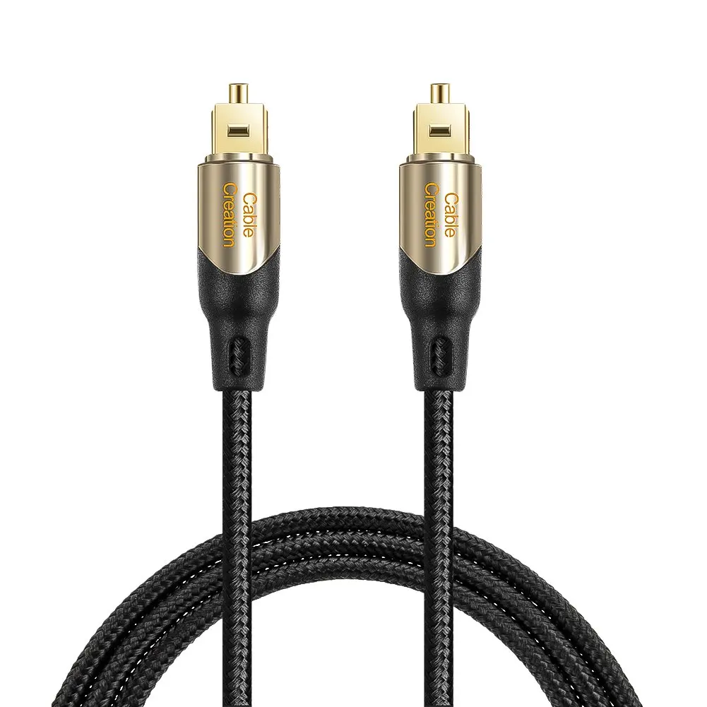 

Digital Optical Audio Cable,JORINDO 15FT Toslink Male SPDIF Cable with Nylon Braided Fiber Optic Cord for Home Theater,TV, PS4