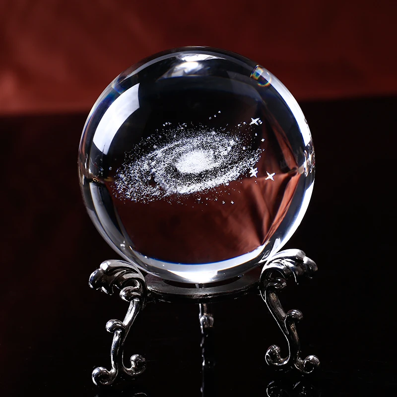 3D лазерная гравировка кварцевый стеклянный шар 6 см диаметр Глобус галактика миниатюры ХРУСТАЛЬНЫЙ ШАР СФЕРА украшение дома аксессуары Подарки
