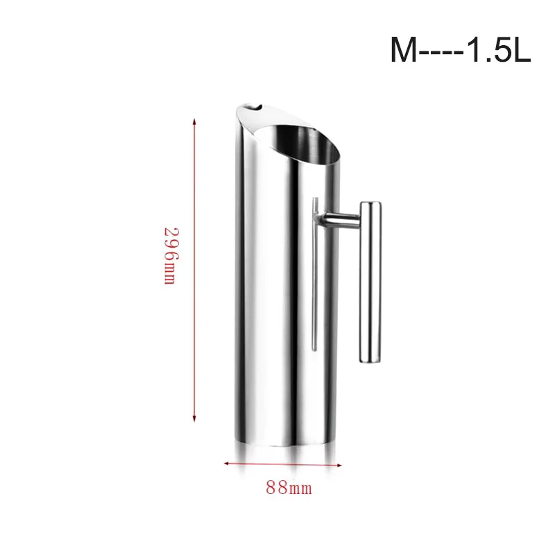 1/1. 5/2L больше емкости из нержавеющей стали 304 Кухня кувшины для воды чайник воды my бутылка с ручкой заварник для кофе, чая Dip чайник - Цвет: 1.5L
