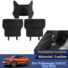 QCBXYYXH кожаный защитный коврик для заднего сиденья для Volkswagen T-ROC- автомобильные наклейки интерьер анти-кик коврик для автомобиля