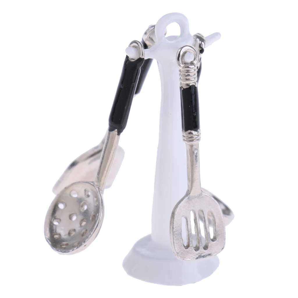 1:12 Dollhouse Miniature Toy Kitchen Metal Single Gas Stove Burner Cooker/Utensils Tool Set for Child Gift 1/12 Doll House Decor