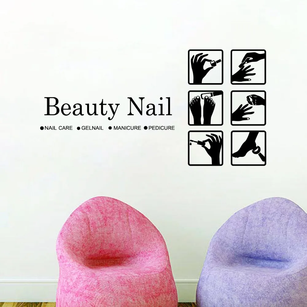 Nail Beauty Salon Vinyl Art Wall Sticker Shop Decoration