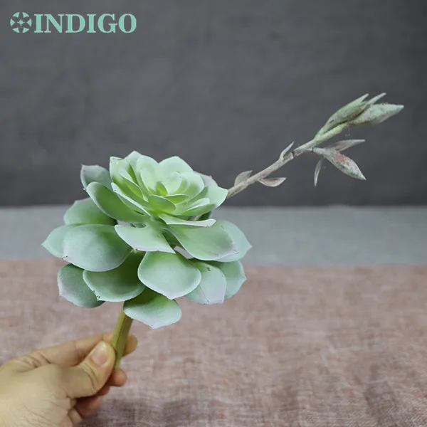 Индиго-эчеверия Grus искусственное суккулентное растение пластиковый цветок украшение стола Зеленый завод стены фон - Цвет: 1 piece