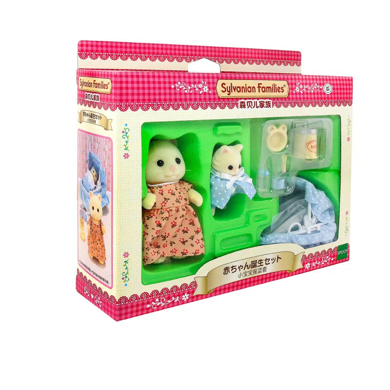 Sylvanian Families кукольный домик мебель фигурка игрушки куклы кошка мама и ребенок Колыбель Набор#22348