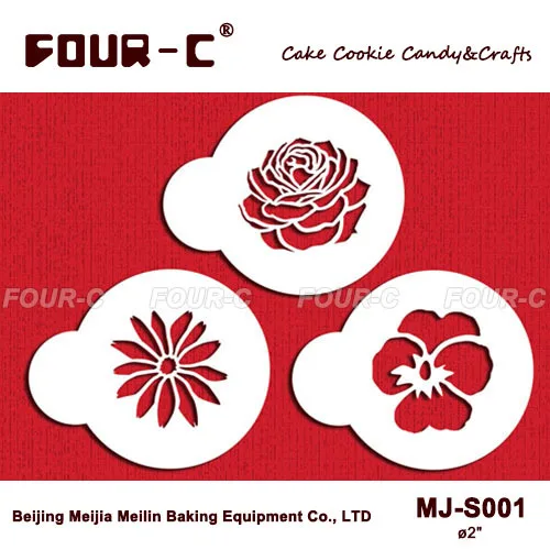 Cake decorating stencils,cookie and coffee stencils,garden flowers cake