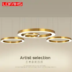 LOFAHS современная светодиодная люстра роскошный большой комбинированный круг для гостиной светодиодный-лампа подвесные светильники люстры