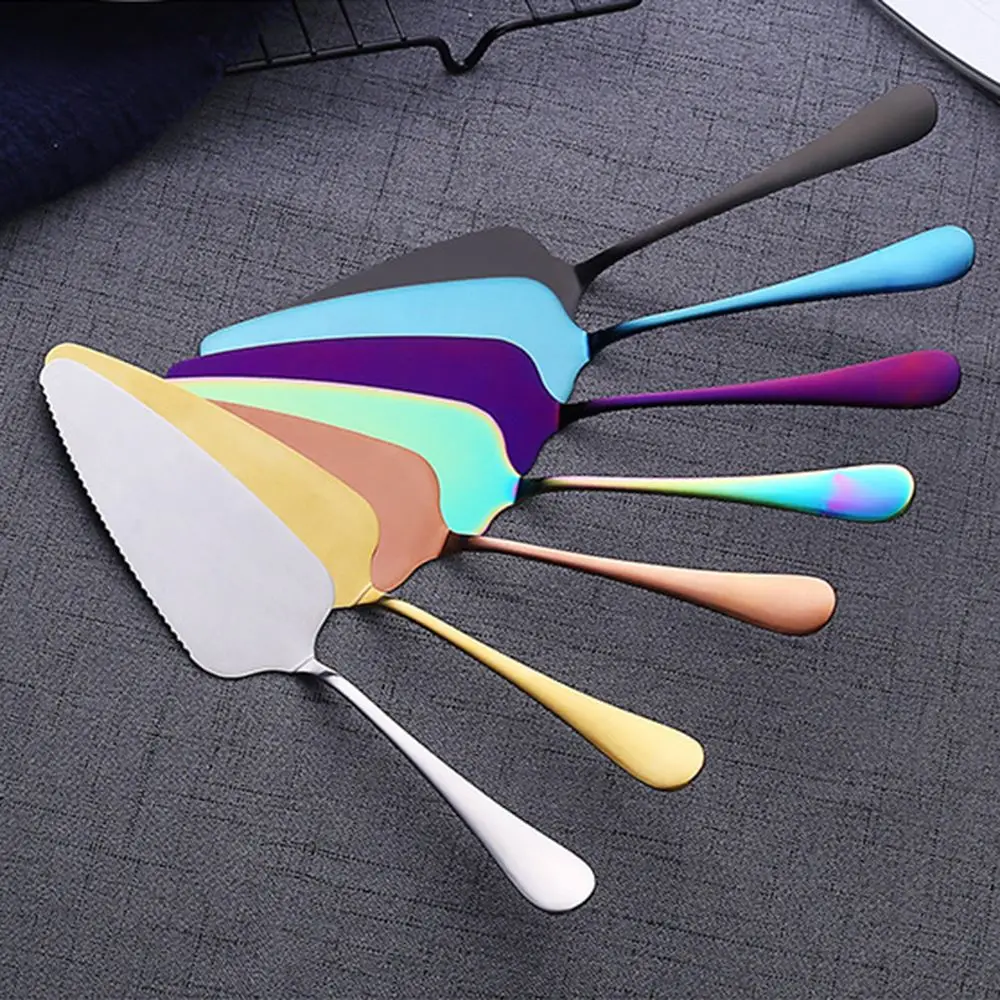 

1PC Colorful Stainless Steel Serrated Edge Cake Server Blade Cutter Pie Pizza Shovel Cake Spatula Baking Tool