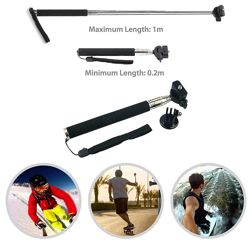 Комплект монтажных аксессуаров QQT для Gopro go pro hero 7 6 5 4 3 xiaomi yi K SJCAM SJ4000 sj5000