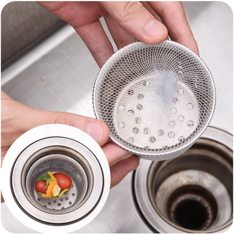 

Strong 100pcs Sink Filter Mesh Kitchen Trash Bag Prevent The Sink From Clogging Filter Bag For Bathroom Strainer Rubbish Bag