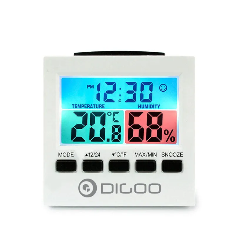 Digoo DG-C6 C6, домашний комнатный термометр и гигрометр, контрольный датчик влажности с будильник с подсветкой/измерительное устройство с ЖК-экраном