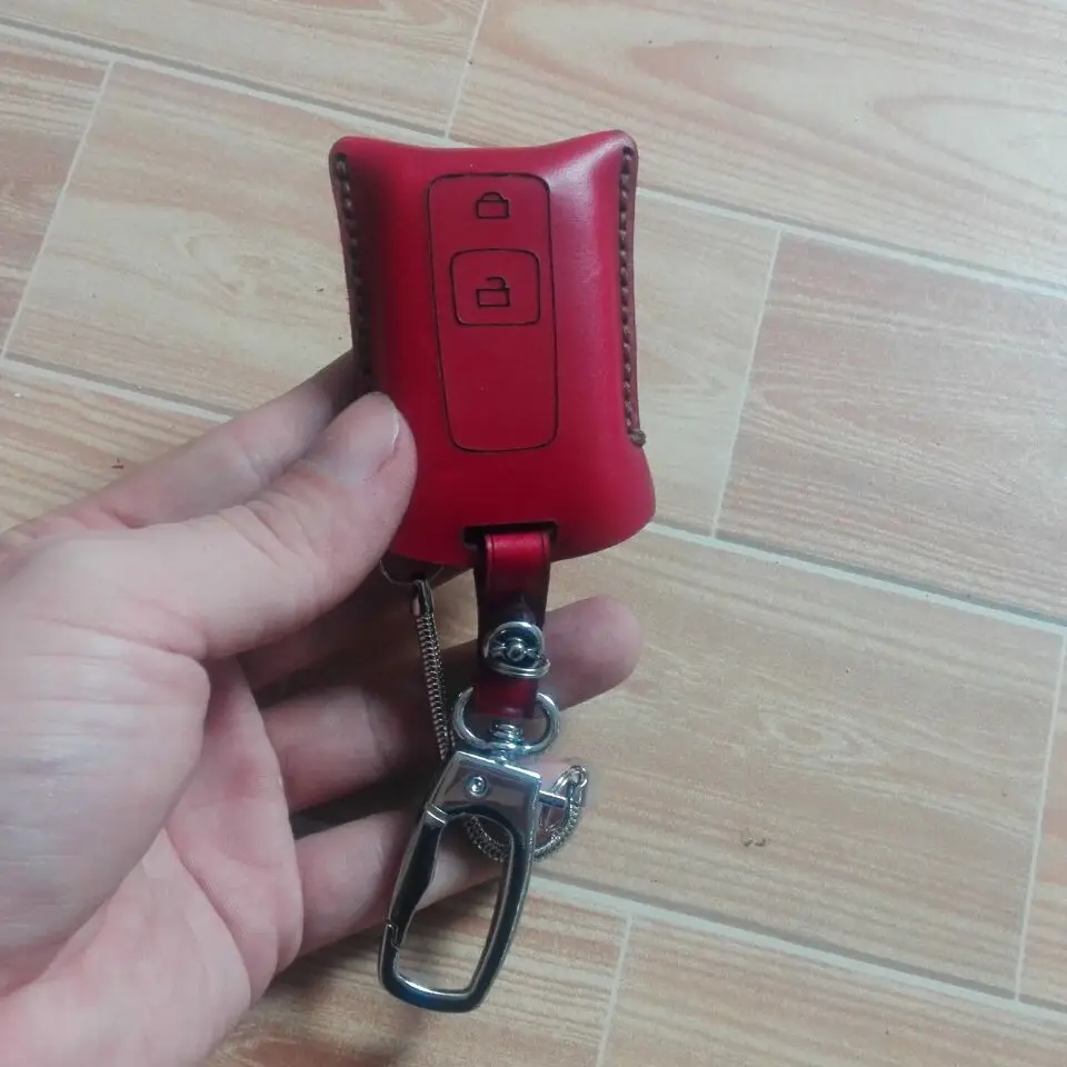 

Genuine leather 3 buttons Car Key Cover FOB Case For for TOYOTA PRIUS COROLLA VERSO REMOTE KEY