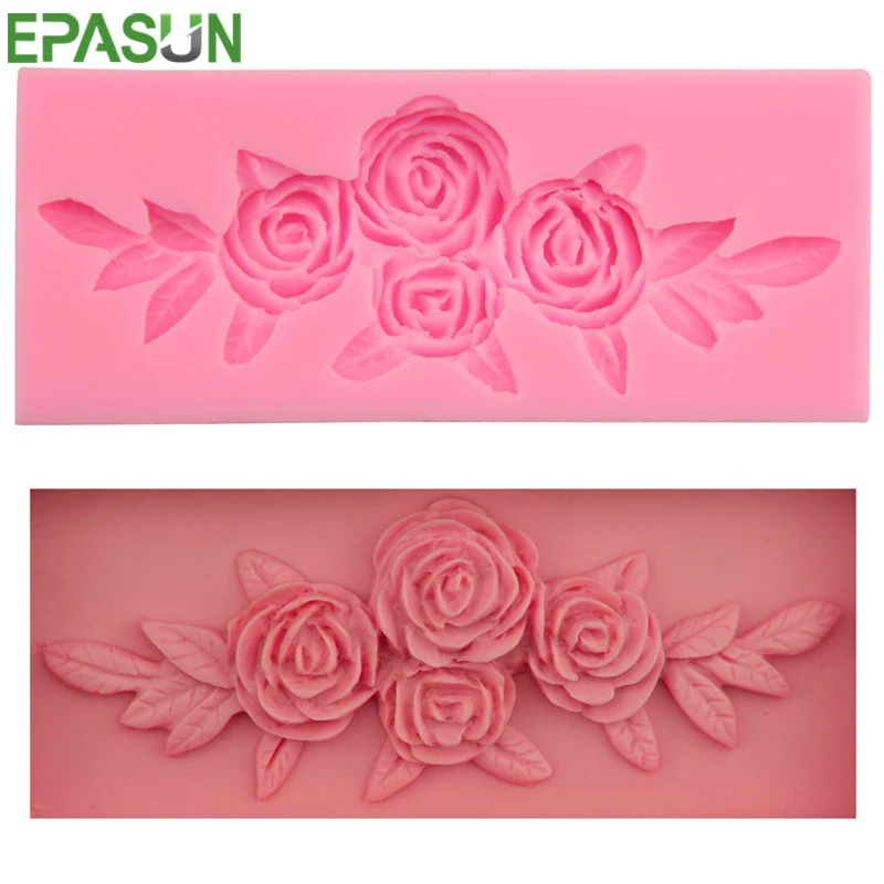 Цветочная Роза силиконовая мыльная форма для поделок мыльница декоративное устройство для шоколада резак печенья свадебное украшение для помадной глазури