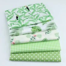 5 шт./лот, зеленая серия, хлопок, Лоскутная Ткань для рукоделия, детская стеганая ткань, домашняя Ткань для шитья