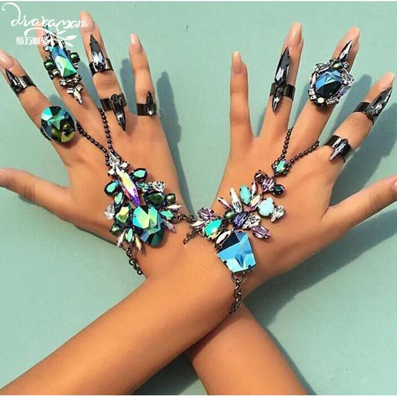 

Dvacaman Brand 2017 Hot Style Jewelry Sets Women New Charm Crystal Rings&Bracelets Wedding Party Statement Jewelry Drop Ship J75