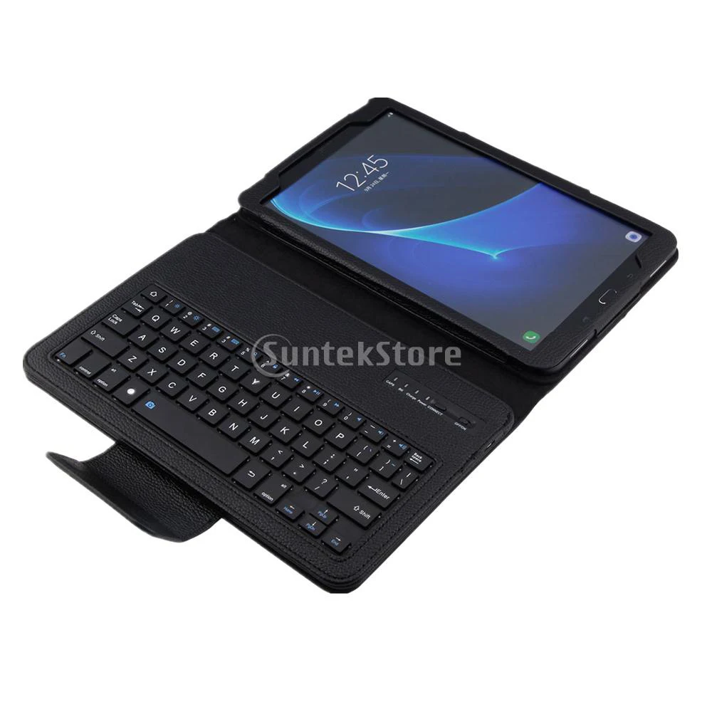 Bluetooth клавиатура Folio кожаный чехол для Samsung TabA 10 1 T580 T585N черный водонепроницаемый