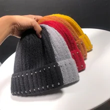 Зимняя шапка очень мягкие теплые вязаные шапки унисекс однотонная вязаная шапка уличная Ушная шапка