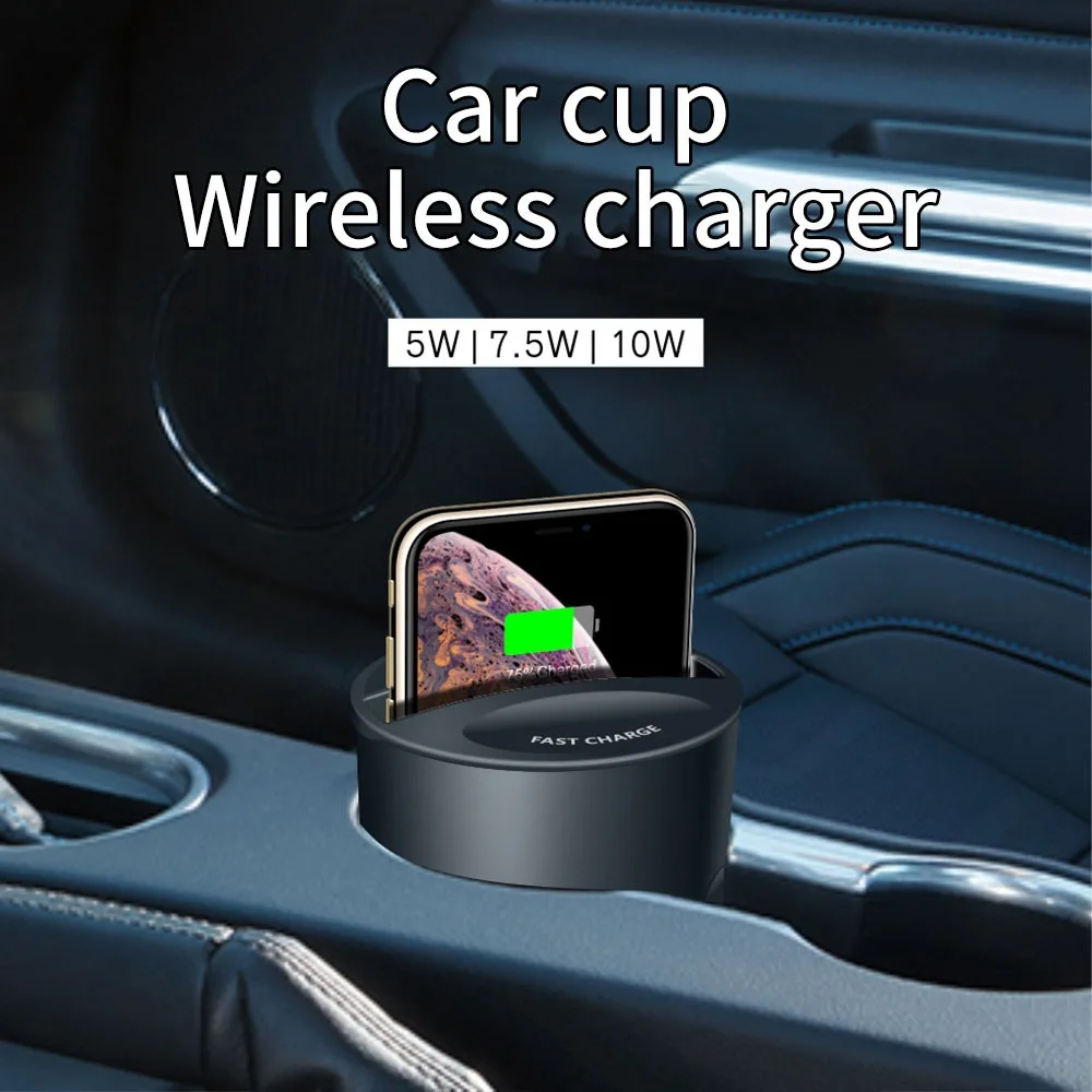

10W Car Wireless Charger with USB Output for iPhone XS MAX/XR Cup Charge for Samsung S8 S9 Plus Note 9 8 for Xiaomi 9 Charger #4