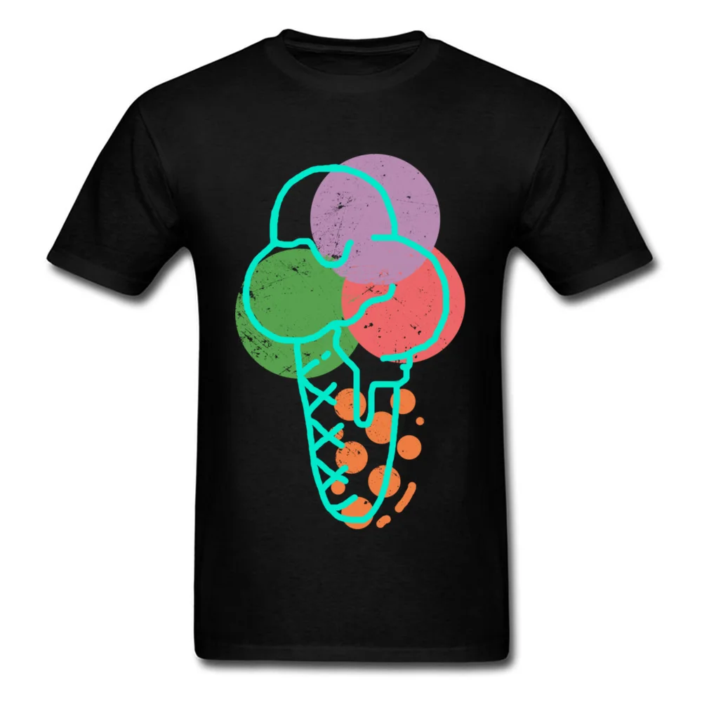 Designer Vintage Summer Ice Cream T Shirt Lovers Day O-Neck 100% Cotton Fabric Tops Shirts for Adult Tee Shirts Printed Vintage Summer Ice Cream black