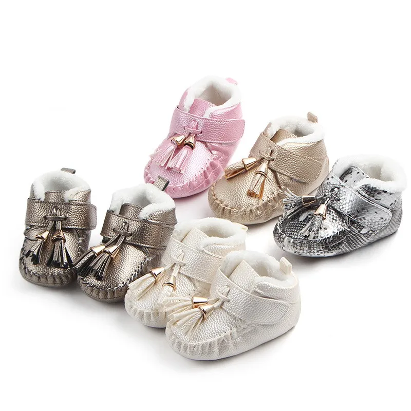 Newborn Baby Girl Boots New PU Leather Fashion Tassels 6 Color Baby