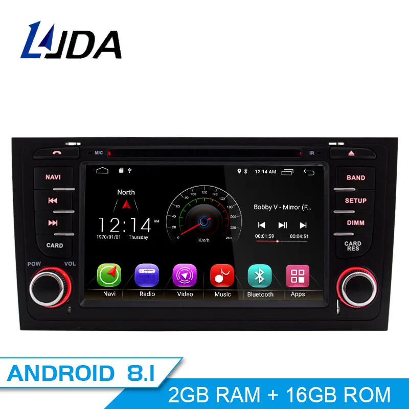 

LJDA 2 Din Android 8.1 Car Radio For AUDI A6 S6 RS6 2GB RAM Car Multimedia Headunit Stereo Auto Audio GPS DVD VIDEO IPS Screen