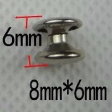 1000 шт./упак. 8*6 мм 8*12 мм круглая двойная заклепка Спайк-мешок ремень обувь, одежда металлический инструмент для DIY