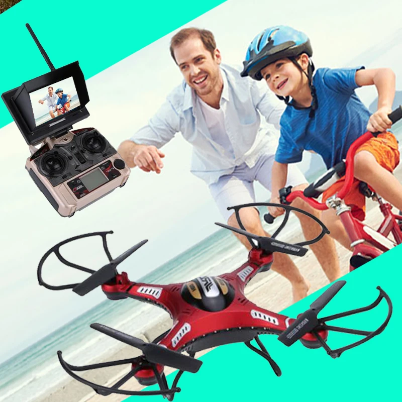 Buy Cheap JJRC H8D FPV Drone with Camera 2MP Boys Gift Toys RC Helicopter 5.8G LCD Monitor Quadcopter 2.4Ghz Headless Mode One Key Return