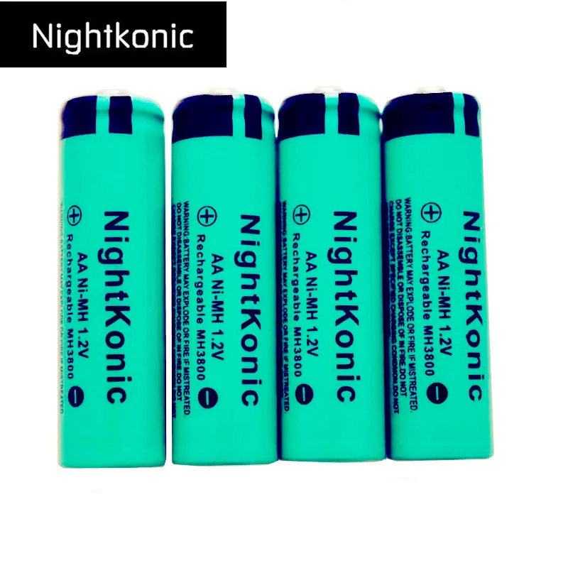 4 шт./партия aa аккумулятор nightkonic 1,2 V Ni-MH AA аккумуляторная батарея