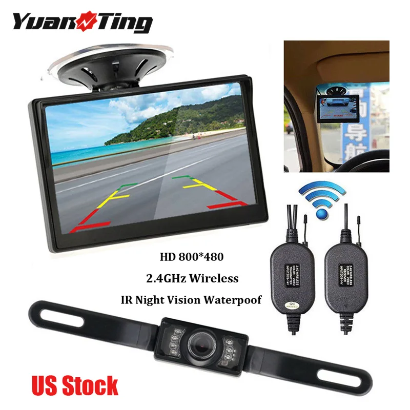 Yuanting 2 4G Беспроводной 5 дюймов TFT ЖК-дисплей Экран автомобильный монитор заднего