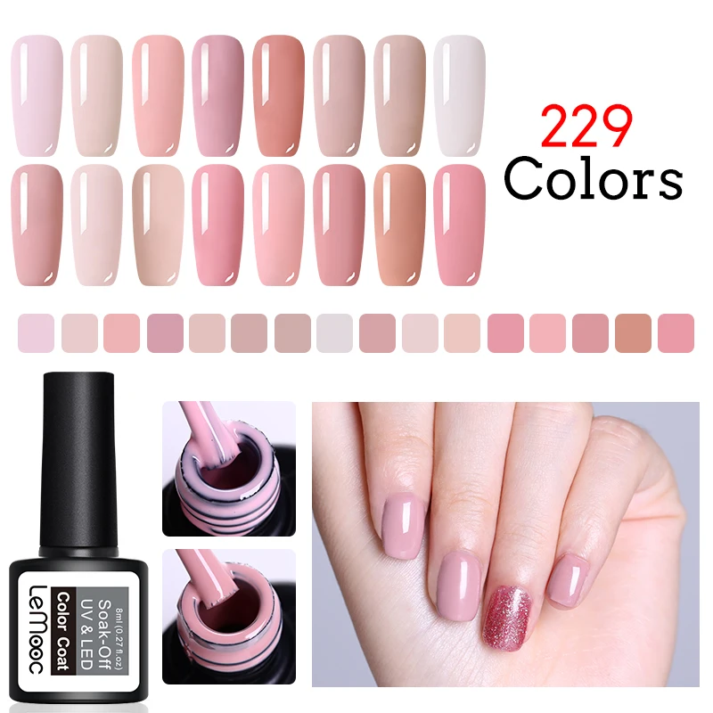 

LEMOOC 8ml Gel Nail Polish Hybrid Nails Soak-Off Vernis Semi Permanent UV Top Coat Nail Art All For Manicure Gel Polish Varnish