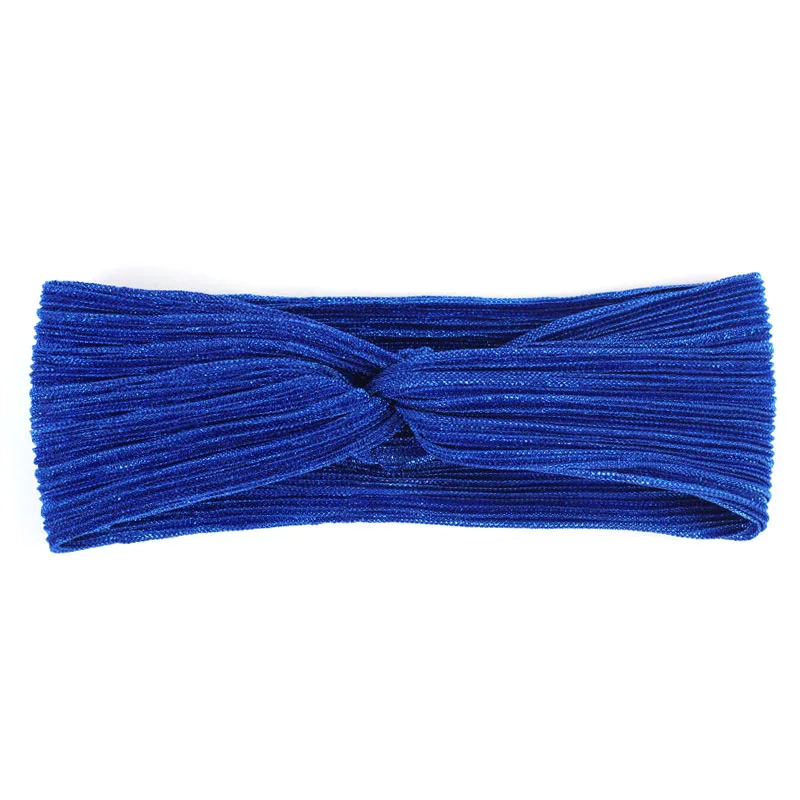 Charm Wood Женская металлическая цветная сложенная повязка на голову летние дышащие эластичные головные повязки для спа для девочек сетчатая повязка для волос аксессуар - Цвет: Royal Blue