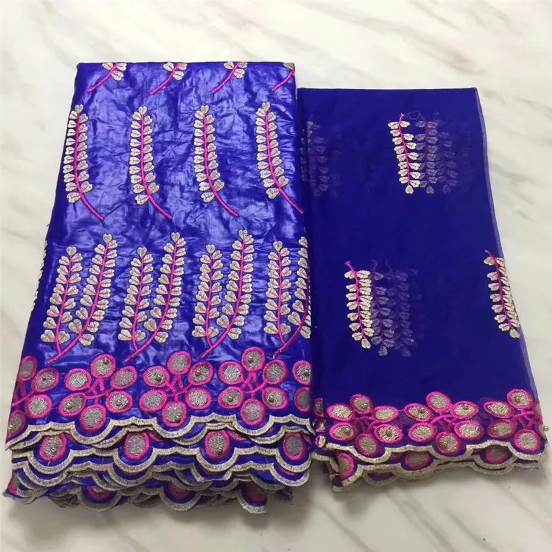 

African Lace Fabric Bazin Riche Fabric New Design Embroidered Bazin Riche With Tulle Lace Set African Lace 7 Yards PL112