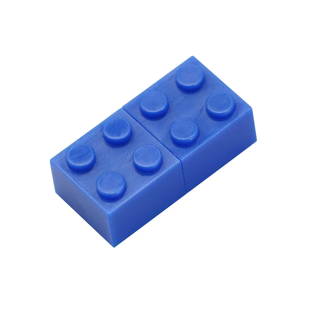 Игрушечный кирпичный флеш-накопитель 128G USB флеш-накопитель 64GB пластиковая строительный блок-флешка, подарок 32GB флеш-накопитель USB в режиме реального объема - Цвет: blue