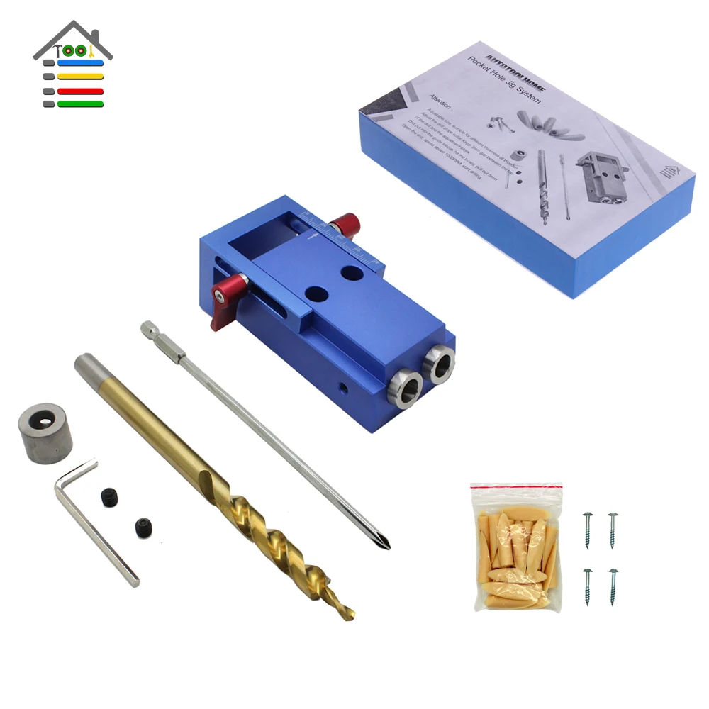AUTOTOOLHOME Alloy Pocket Hole Jig Kit System with Step Drill Bit PH1